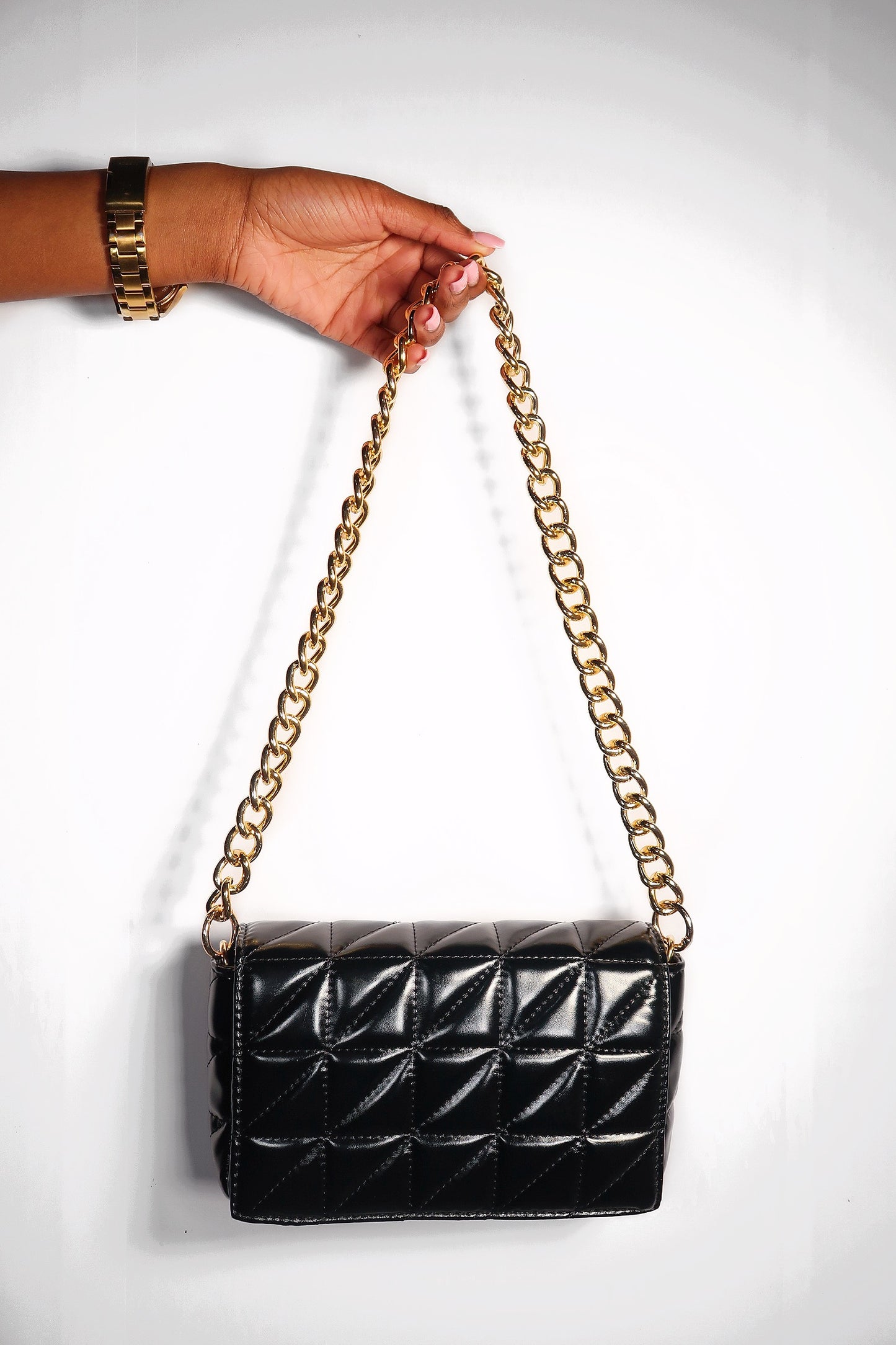 Keep You Looking Metallic Shoulder Bag