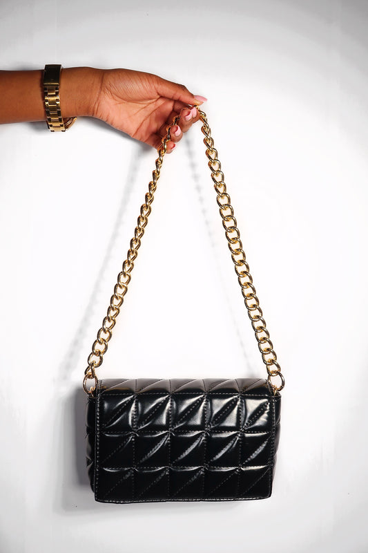 Keep You Looking Metallic Shoulder Bag