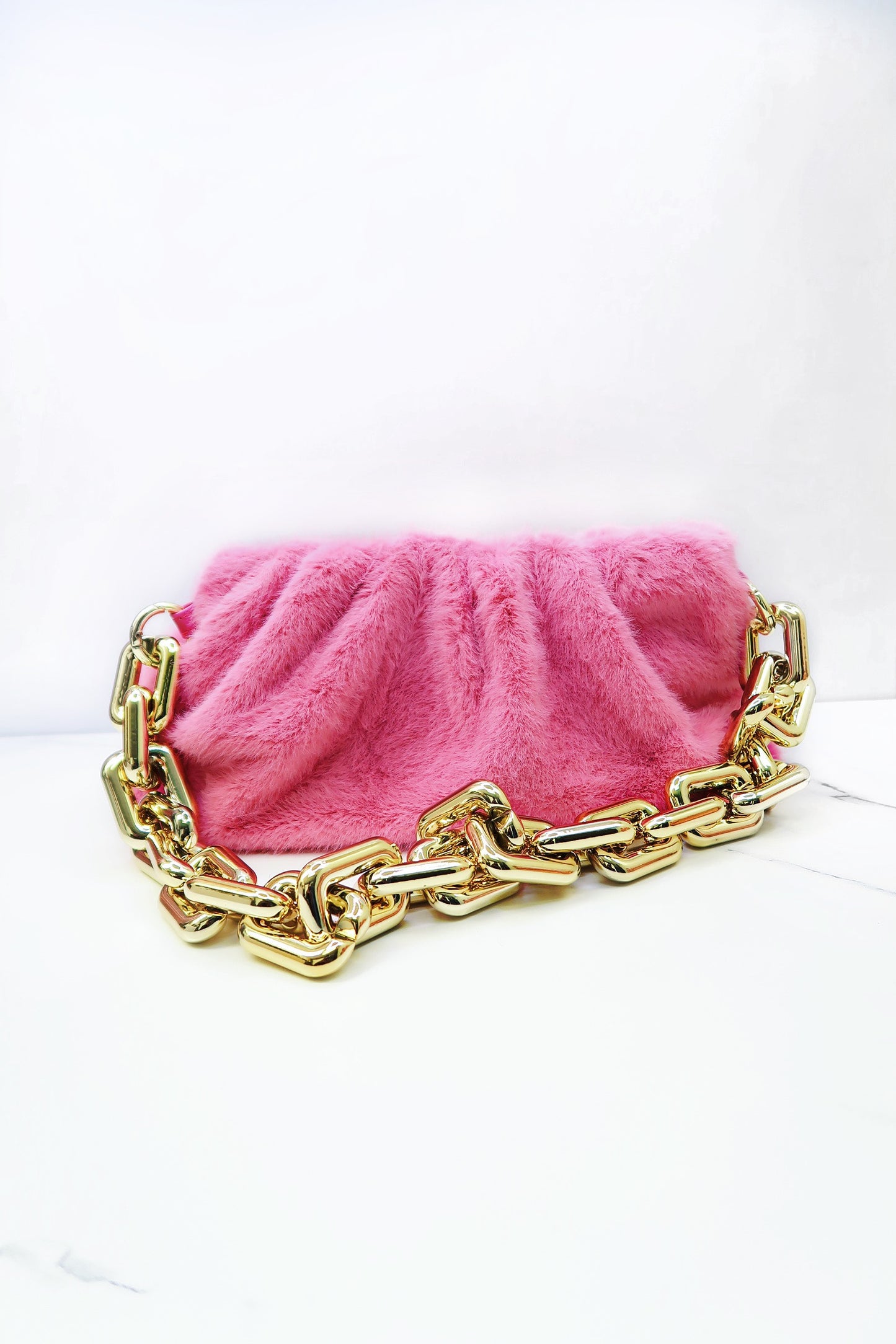 I'm Ready Faux Fur Chained Shoulder Bag | Mimi's Fave