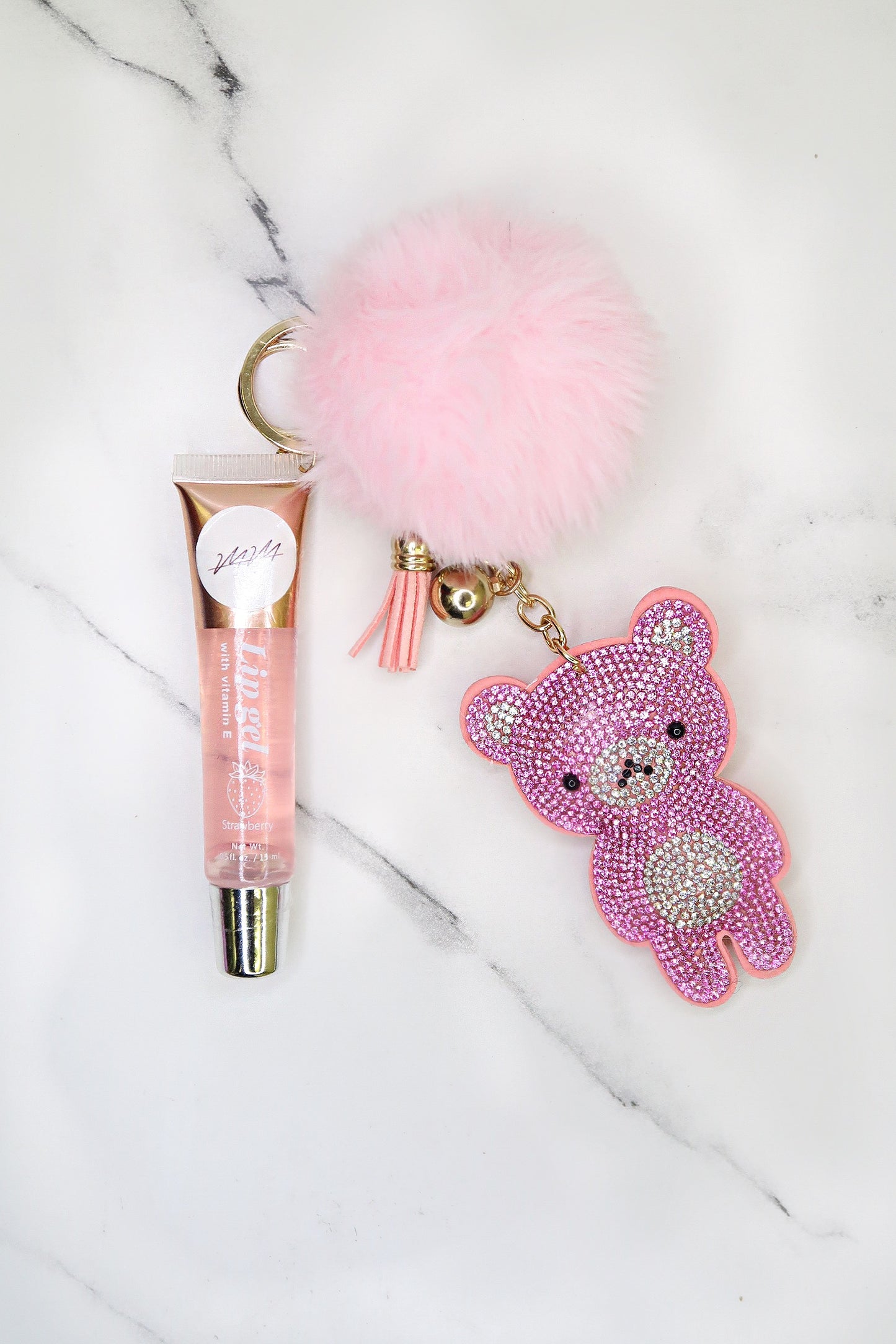 Majestic Missy Lipgloss Keychain w/ Teddy Bear