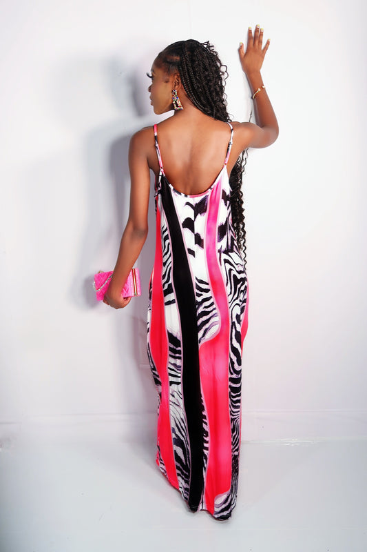 Tropical Heat Pink Maxi Dress