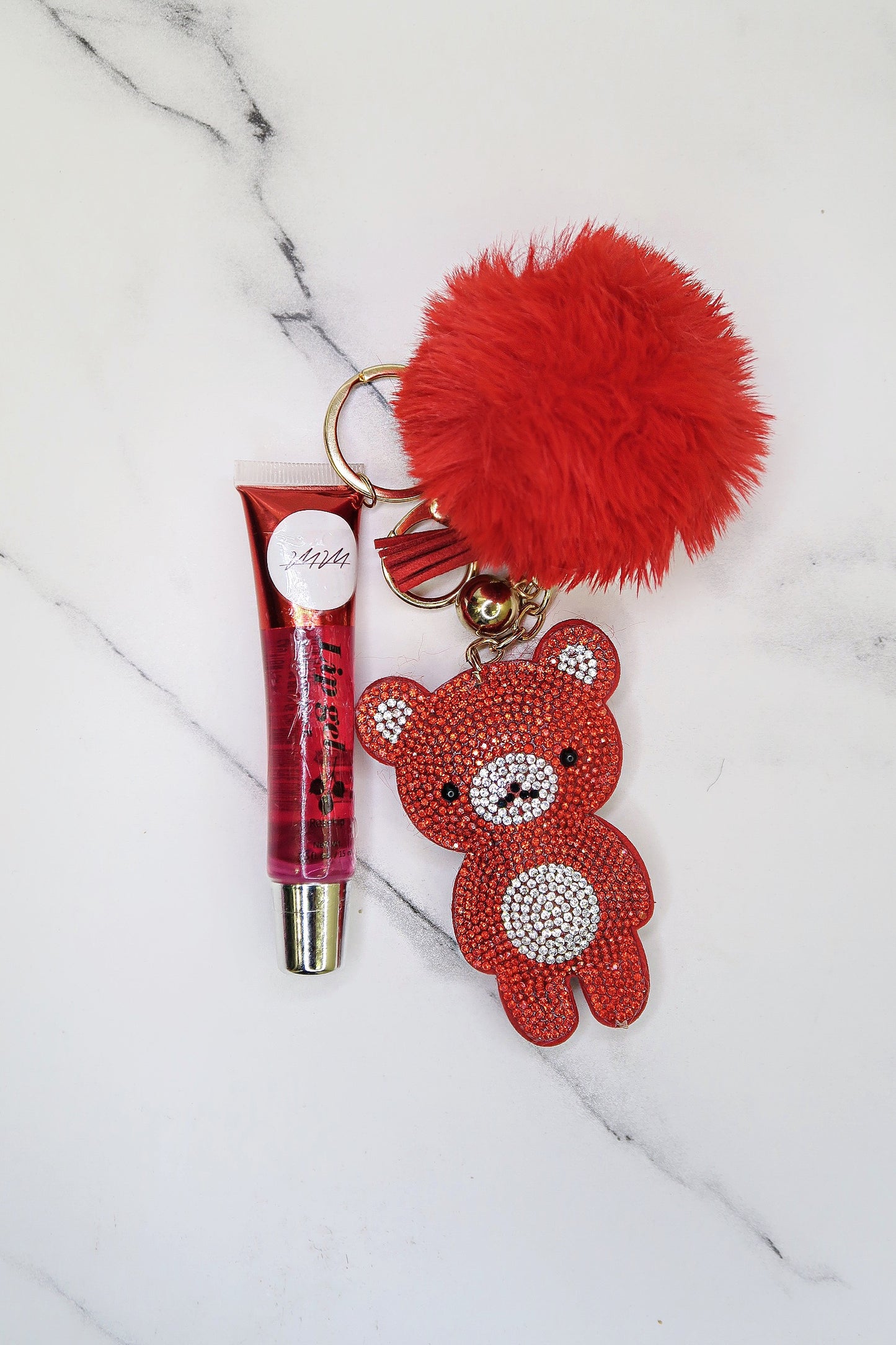 Majestic Missy Lipgloss Keychain w/ Teddy Bear