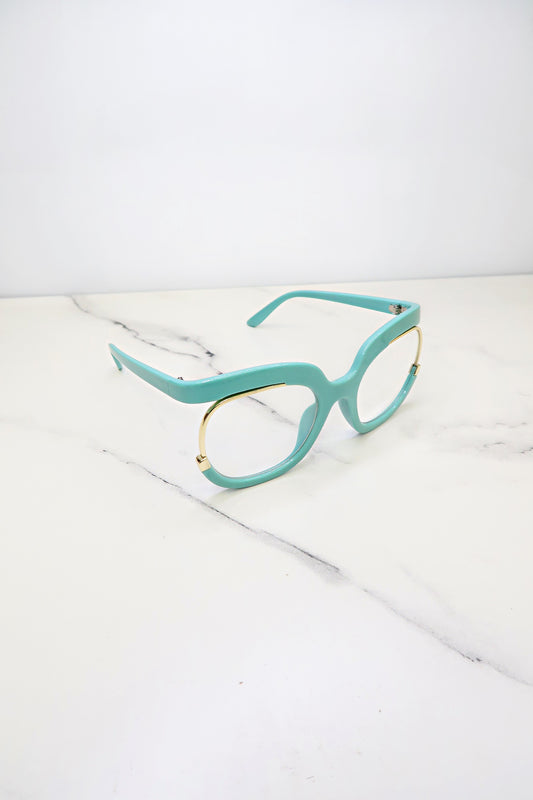 All Eyes On Me Sunglasses - Teal